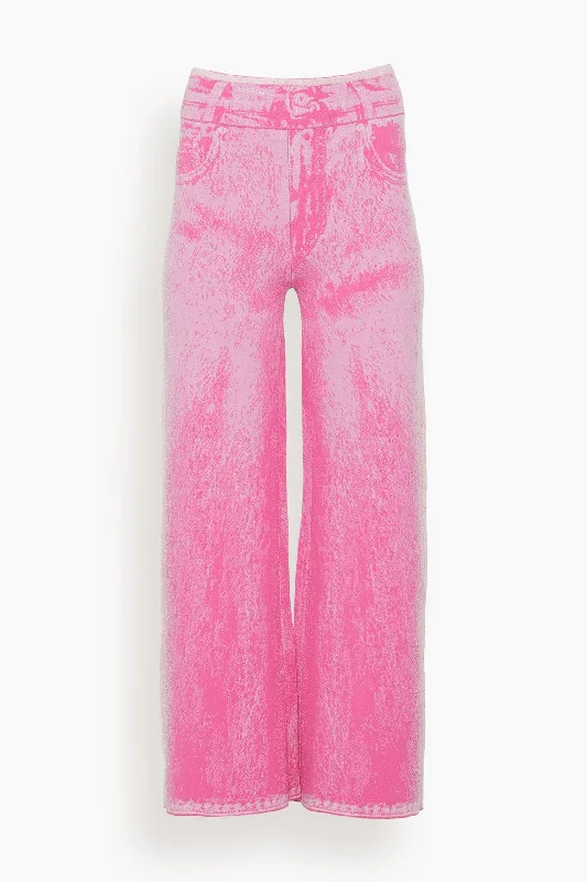 Zahra Wide Leg Pants in Barbie Pink