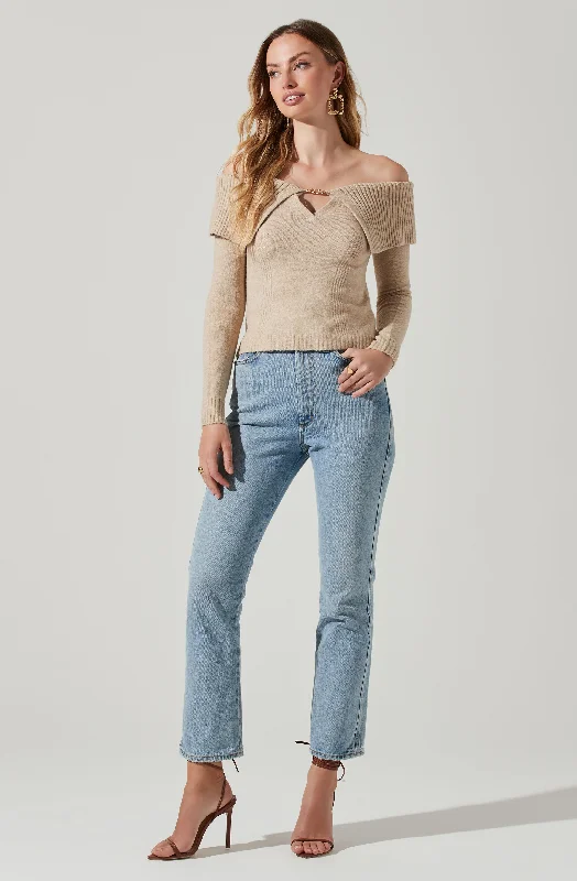 zella-off-shoulder-chain-detail-sweater