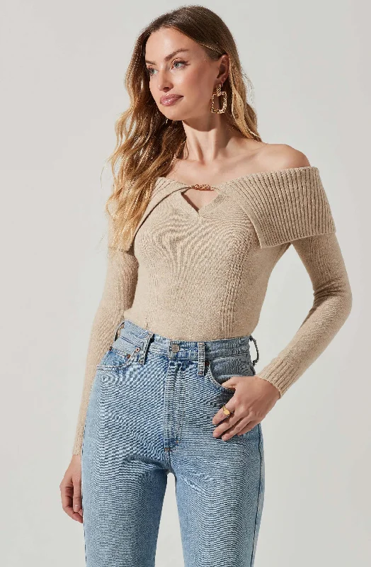 zella-off-shoulder-chain-detail-sweater